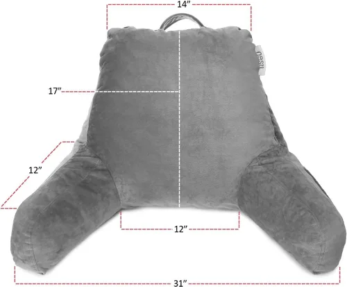 Vista 9 de Nestl - Almohada de lectura estándar de espuma viscoelástica triturada, almohada de respaldo para leer y reposar en cama, almohada para la espalda