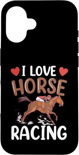 Vista 28 de Funda para iPhone 13 I Love Horse Racing Horses Race Racer