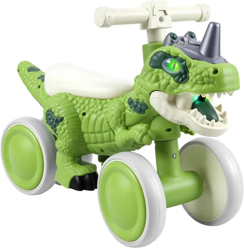 Vista 9 de Bicicleta de equilibrio de dinosaurio para niños de 1 a 3 años, scooter sin