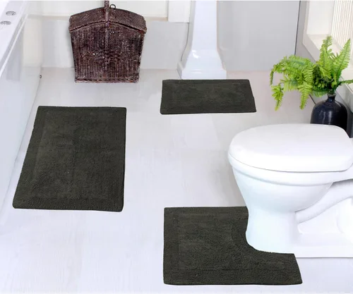 Vista 21 de Home Weavers Luxury Collection 100% Cotton Reversible Bathroom Rugs Set, Washable Rug, Soft Cotton Extra Soft and Absorbent Bath Rug, Kitchen Mat, 2