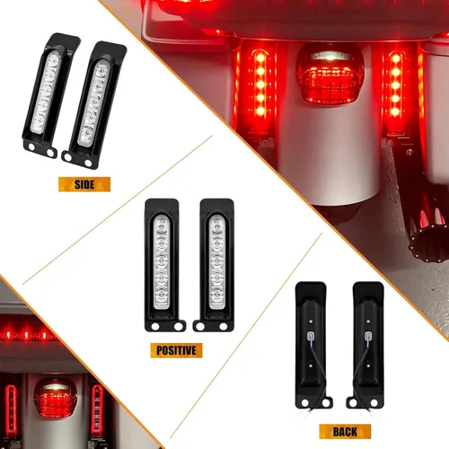 Vista 3 de Luces de Panel de Relleno LED Luces de Guardabarros Trasero Señales de Giro Compatible con Harley Touring Road Glide FLTR Electra Glide FLHT Road