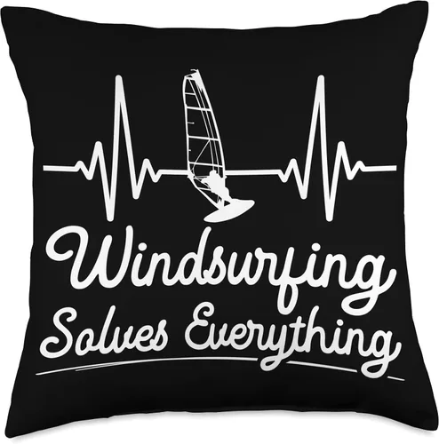 Vista 4 de Windsurfing Surfing Board Water Sports Throw Pillow