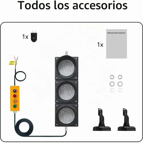 Vista 9 de Juego de luces de tráfico/parada/marcha de 100mm (4 pulgadas) AC85-265V, carcasa de PC impermeable IP65 (controlador de 103 botones)