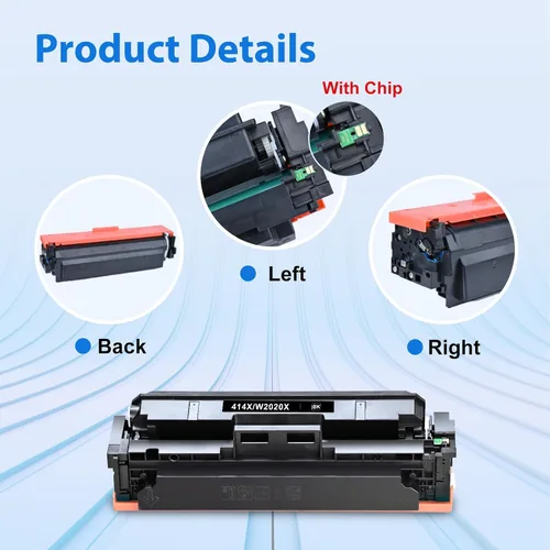 Vista 6 de myCartridge Cartuchos de tóner 414X (paquete de 4 (con chip), repuesto compatible para HP 414X 414A para HP Color Laserjet Pro MFP M479FDW M479fdn