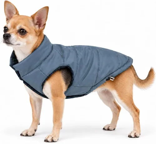 Vista 15 de DJANGO Abrigo de invierno reversible para perros con acolchado – Chaqueta de invierno cálida para perros y abrigo aislante repelente al agua