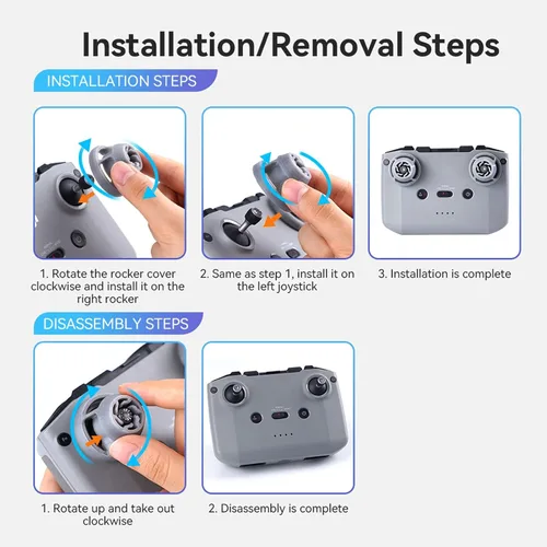 Vista 4 de Fundas para joystick compatibles con DJI Mini 3Pro RC-N1/Mini 2/Air 2S/Mavic 3, protector de palanca de balancín de pulgar para dron, cubierta