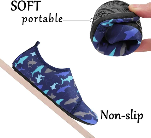 Vista 5 de Centipede Demon Zapatos de agua para niños y niñas, secado rápido, calcetines acuáticos para deportes, playa, natación, surf