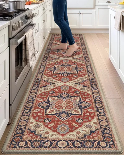 Vista 13 de DEXI Alfombrillas de cocina acolchadas antifatiga, 24 x 87 pulgadas, color Beige claro