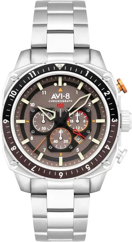 Vista 14 de AVI-8 Hawker Hunter Reloj de piloto para hombre – Atlas Dual Time Cronógrafo, movimiento de cuarzo japonés, caja de acero inoxidable de 43mm, correa