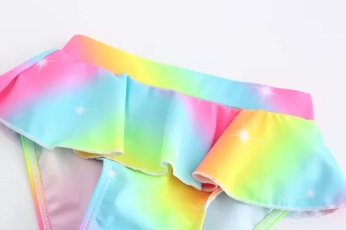 Vista 7 de Traje de baño de dos piezas de unicornio sirena bikinis tankini traje de baño para niñas pequeñas