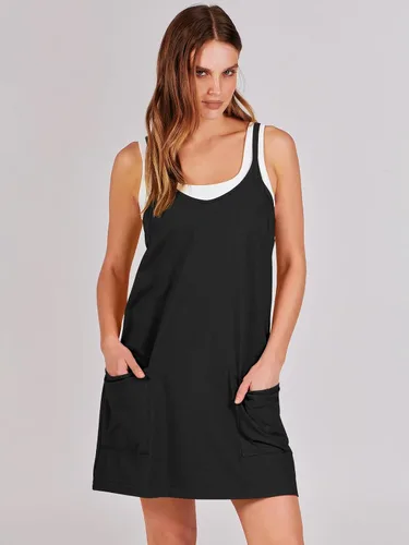Vista 2 de ANRABESS Minivestido de verano para mujer, para entrenamiento, tenis, deportes activos, ropa deportiva y de atletismo, pantalones cortos integrados