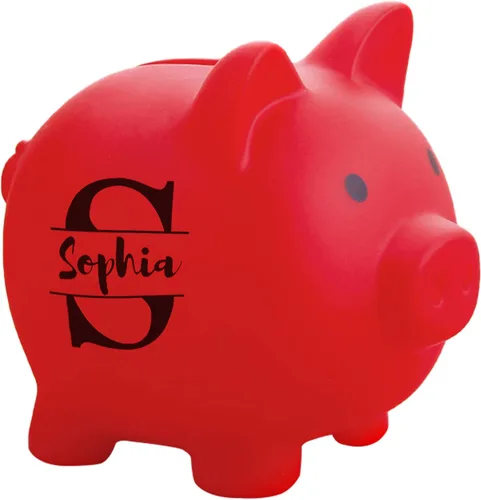 Vista 9 de Alcancía personalizada, banco de dinero con nombre personalizado para niñas y niños, caja de dinero rosa irrompible para cumpleaños, Navidad, baby