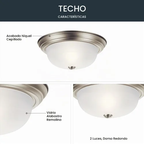 Vista 3 de Lámpara de techo de 3 luces, 180 watts, color bronce antiguo, 8110OZ de Kichler