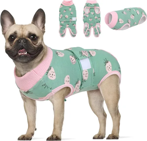 Vista 14 de KOESON Traje de recuperación de cirugía ligero y suave para perros pequeños Rosa claro leopardo