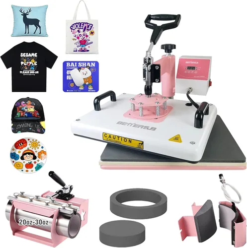 Vista 8 de BetterSub - Máquina de prensa de calor 5 en 1 de 12 x 15 pulgadas, prensa de sublimación de calidad industrial con accesorio para vaso de 30oz