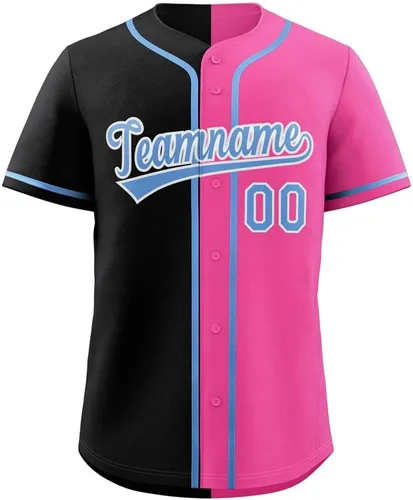 Vista 15 de Camiseta de béisbol dividida personalizada con botones y número de nombre cosido personalizado para hombres/mujeres/niños
