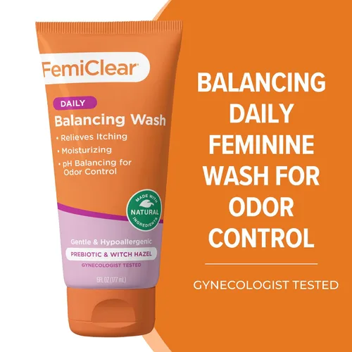 Vista 3 de FemiClear Lavado diario femenino calmante – Lavado de cuidado femenino para picazón y piel irritada, productos de higiene femenina, esenciales