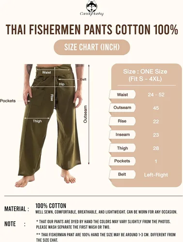 Vista 6 de CandyHusky Pantalones de pescador tailandés, pantalones de pirata de algodón para hombre, pantalones de descanso, pantalones samurái, disfraz gitano