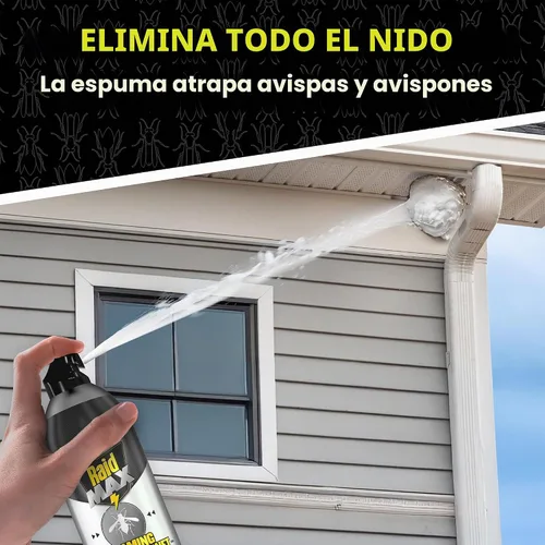 Vista 3 de Raid MAX Espray espumoso para avispas y avispones insectos, 16.5 onzas