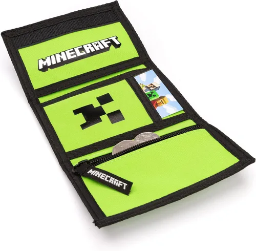 Vista 4 de Minecraft Billeteras Juego Negro O Verde Creeper Monedero Monedero Talla única, Verde