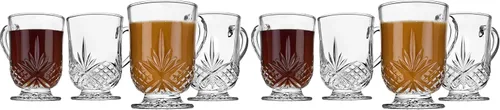 Vista 3 de Tazas de café Godinger, vasos de vidrio para té o agua caliente, colección Dublín, juego de 4, 10 onzas líquidas
