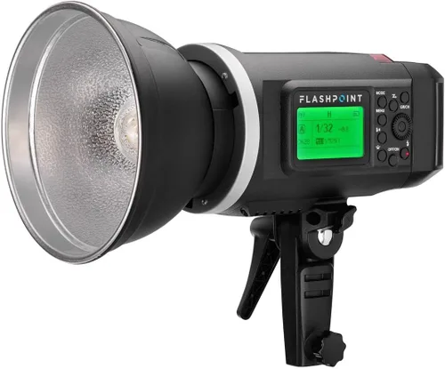 Vista 8 de Flashpoint XPLOR 600 HSS R2 Kit de fotografía de luz estroboscópica con flash de estudio con R2 integrado de 2.4 GHz, montaje Bowens, 600 W, batería