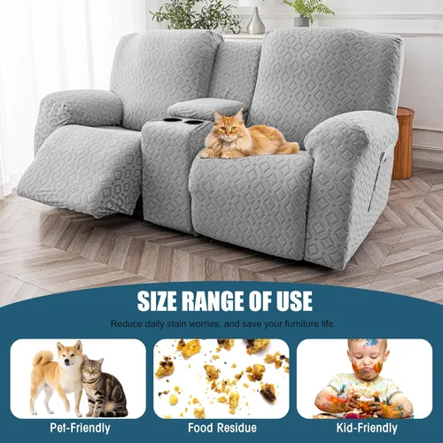 Vista 80 de Gennia Funda Impermeable para Silla Reclinable, Fundas Elásticas para Sofá Reclinable con Bolsillos, Fundas Lavables para Silla Reclinable Lazy Boy