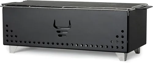 Vista 6 de Parrilla portátil de mesa de carbón, YAK Grills Hibachi, 100% de acero inoxidable, parrilla a 750ºF, para patio, balcón. Área de parrilla de 15”x7”.
