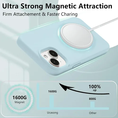 Vista 296 de Funda magnética de silicona para iPhone 13 Pro, color blanco antiguo [Compatible con Magsafe] [Forro de microfibra suave antiarañazos], funda