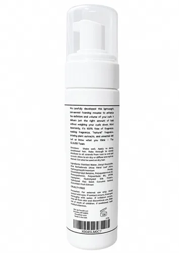 Vista 2 de CLOUDD Mousse para peinar rizos sin fragancia, 100% libre de fragancia y sin aceite esencial, sin perfume, sin aerosol