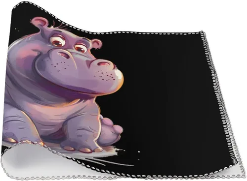Vista 3 de Hippo Cute Hippopotamus Placemats Set of 6 Resistant Table Mats Washable Place Mats for Dinner Party Table Decoration