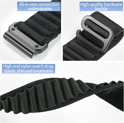 Vista 5 de Compatible con Garmin, correa deportiva de nailon tejido resistente con gancho en G para fēnix/Forerunner/Vivoactive/Approach/MARQ/quatix/D2 Series