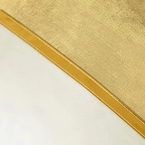 Vista 4 de Fancy Homi Paquete de 4 fundas de almohada decorativas para sala de estar, sofá cama, retazos de terciopelo con cuero dorado, decoración moderna