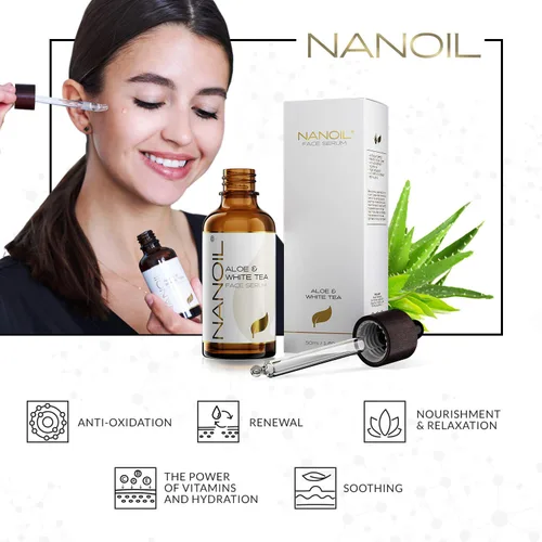 Vista 2 de Nanoil Suero facial 1.7 fl oz - Suero facial para todo tipo de piel, suavizante e iluminador, cuidado de la piel, nutritivo, antienvejecimiento e