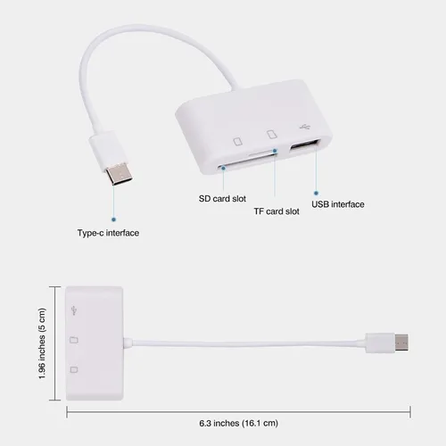 Vista 7 de [Paquete de 2] Lector de tarjetas SD para Android, adaptador de tarjeta micro SD a USB, lector de tarjetas SD USB C para lector de tarjetas