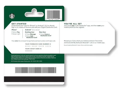Vista 2 de Starbucks Tarjeta de regalo ecológica $25