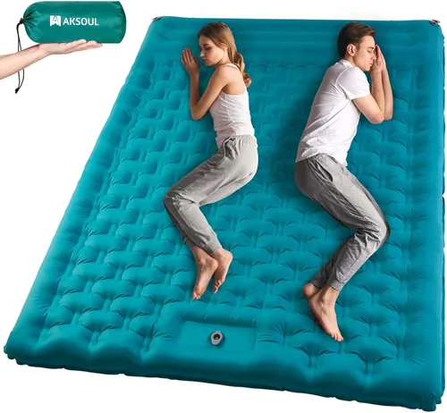 Vista 12 de Almohadilla de dormir de camping AKSOUL: Colchón de aire autoinflable ultraligero y compacto, almohadilla inflable ligera conectable con bomba