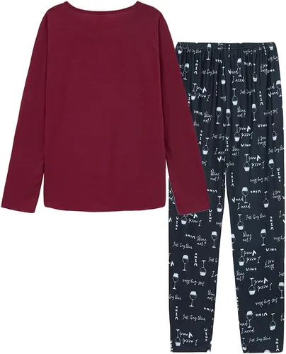 Vista 2 de YIJIU Conjunto de pijama de manga larga y pantalones para mujer, estampado de panda