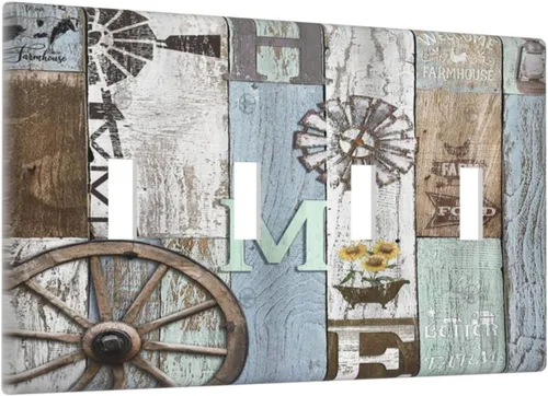 Vista 84 de Placa de pared abstracta con diseño de amanecer retro, arco iris, puesta de sol, sin dispositivo, placa de pared decorativa en blanco, placa frontal