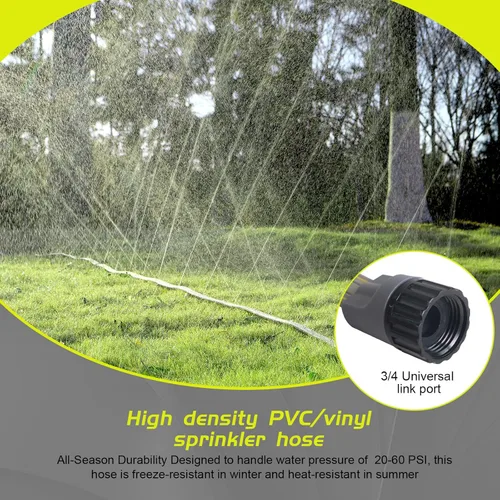 Vista 3 de Hopegiver Manguera Empapadora con Rociador de 50 pies Paquete de 3 Manguera de Rociador para Patio 150 pies para Césped Ahorro de Agua con Estacas