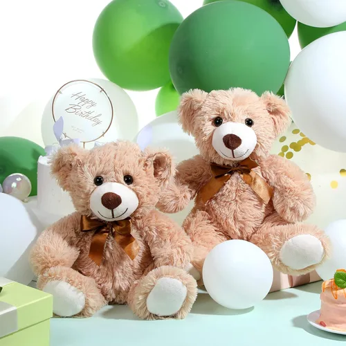 Vista 4 de Zhanmai 12 piezas de oso de peluche de 14 pulgadas, operación a granel, regalos de graduación 2025, oso de peluche a granel para regalos de Marrón