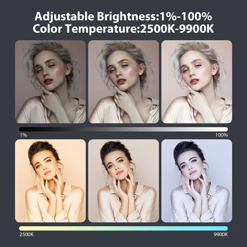 Vista 2 de ENEGON Luz de vídeo LED recargable de montaje bicolor de 4000mAh con mini panel para cámaras DSLR profesionales Iluminación para foto y video