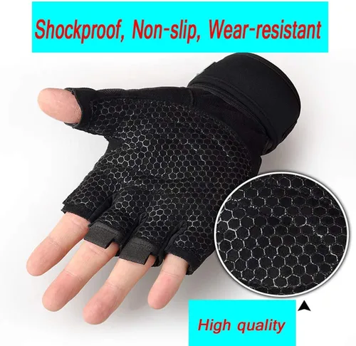 Vista 4 de Guantes de entrenamiento para levantamiento de pesas, entrenamiento de pesas, ciclismo, guantes de levantamiento de pesas de alta calidad, guantes
