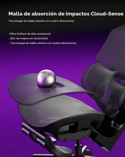 Vista 9 de AutoFull G7 Silla ergonómica RGB para juegos, silla de malla certificada IGR con soporte lumbar de 3 zonas, ajuste de 22 puntos, reposabrazos