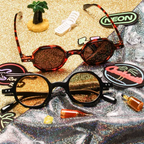 Vista 6 de Xpectrum Small Retro Hippie Round Sunglasses for Men Women Vintage Circle Sun Glasses
