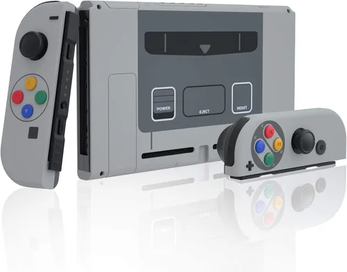 Vista 3 de eXtremeRate - Placa trasera para Nintendo Switch Console, NS Joycon con carcasa de mando de mano con botones de juego completo, carcasa de repuesto