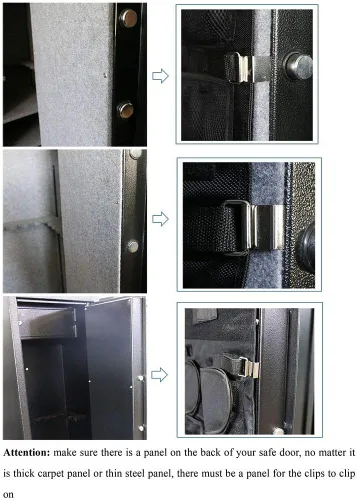 Vista 7 de SPIKA Organizador de panel de puerta segura para pistolas grandes (28W48H)
