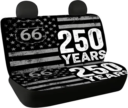 Vista 39 de AFPANQZ Funda protectora para asiento trasero de automóvil, con bandera patriótica estadounidense, solo para asiento trasero de automóvil, camión