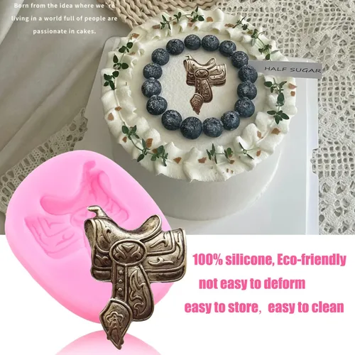 Vista 3 de ZiXiang Molde de silicona para caballo, moldes de herradura, moldes para botas de vaquero, molde de flecha de plumas para decoración de pasteles