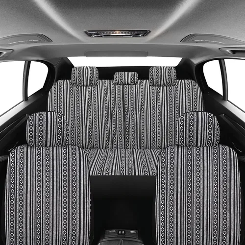 Vista 3 de Pariitadin Baja - Fundas para asientos de automóvil tipo manta de montura, juego completo con almohadillas para cinturón de seguridad, fundas